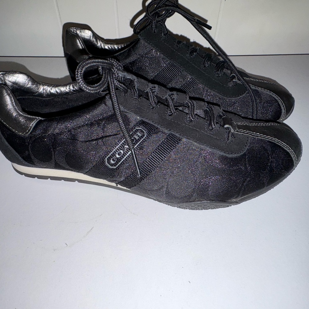Coach Black and Silver Sneakers with glitter